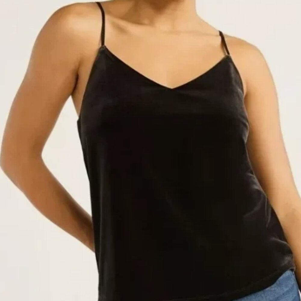 Sofia Jeans Sofia Vergara Black Stretch Velvet Camisole Tank Top NWT Sz L